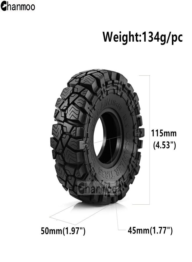 Chanmoo 1.9 RC Crawler Tires OD 115mm 1/10 Soft Rubber Mud Grappler Wheels Tyres With Foam For 1/10 Scale Rock Crawler Car Traxxas TRX4 Axial SCX10 II RC4WD D90 TF2 Tamiya Gen8 1.9 Beadlock Rims 4PCS - Image 2